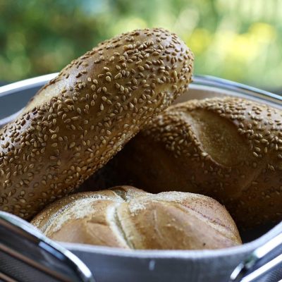 Homemade Authentic Mini Muffuletta Loaf Of Bread